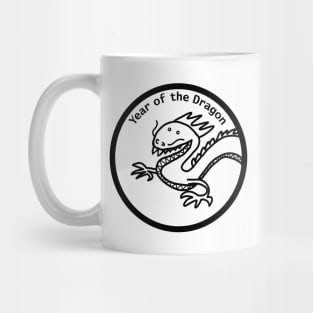 Year of the Dragon Portrait Black Line Mug